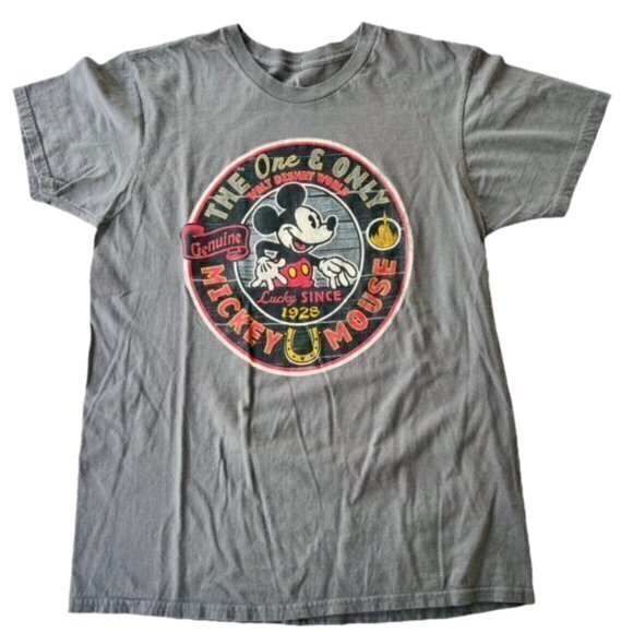 🛍️2 for $25 Sale🛍️ Disney Parks Mickey Mouse The One and Only Grey T-shirt M - Picture 1 of 6